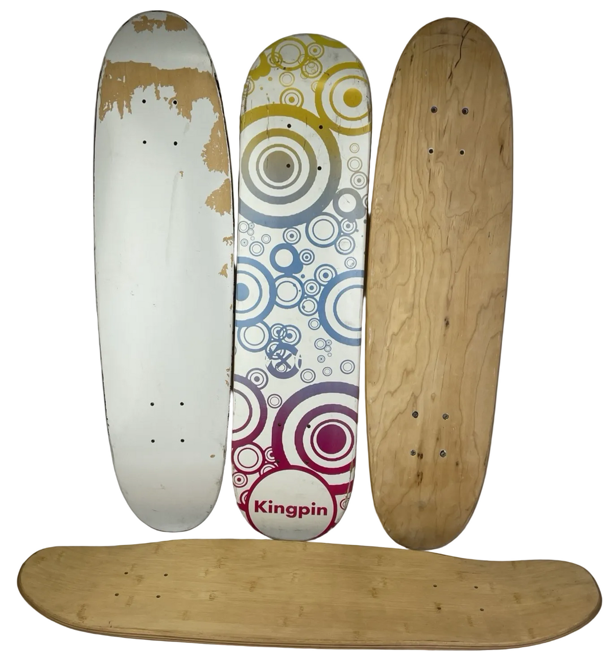 4 x Cruiser Skateboard Decks For Art Project DIY Graphic Blemishes / Blank LOOK
