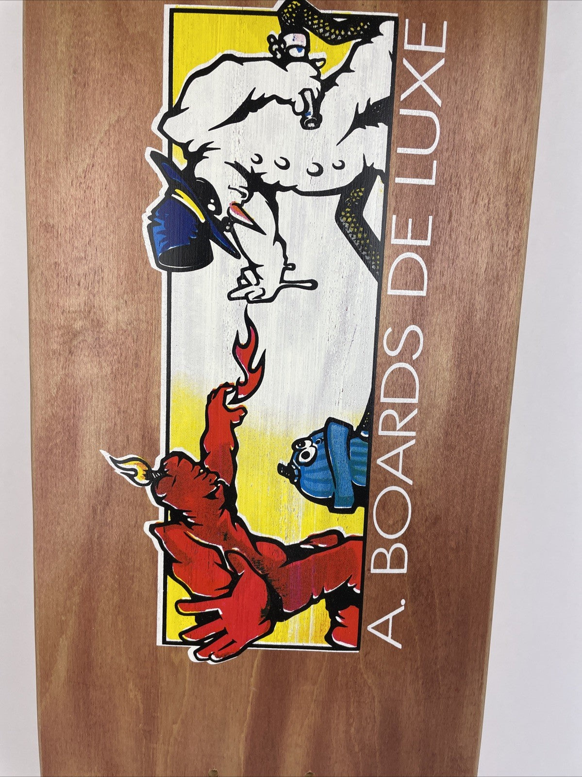 Vintage A. Boards Snowboards France Skateboard Deck Original Flame Boy Wet Willy