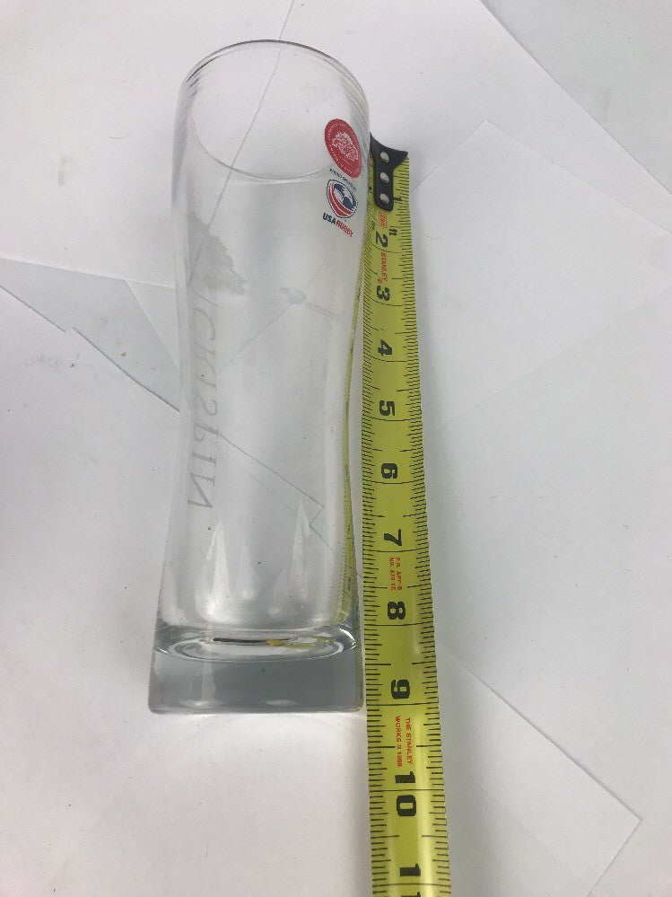 Crispin Hard Apple Cider Tall Pilsner Glass Rare USA RUGBY SPONSORED !!!