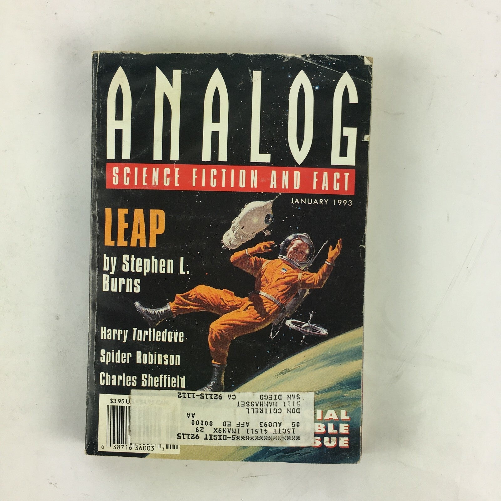 January 1993 Analog Science Fiction Fact Magazine Michael Leap by Stephen L.Burn