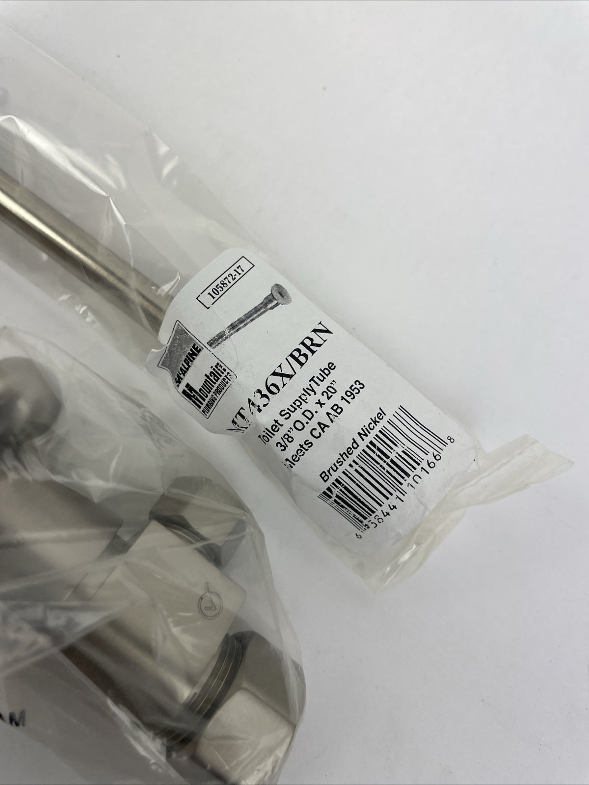 Mountain Plumbing MT4820 NL BRN brushed nickel toilet angle supply kit with cross handle