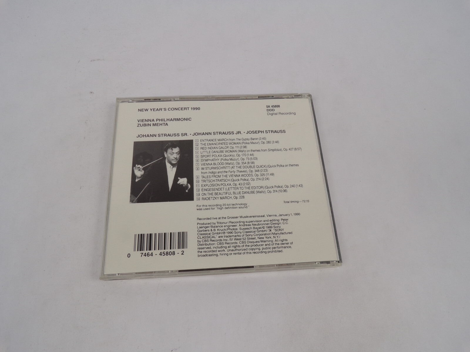 Zubin Mehta New Year's Concert 1990 Wiener Philharmoniker Entrance March CD#69