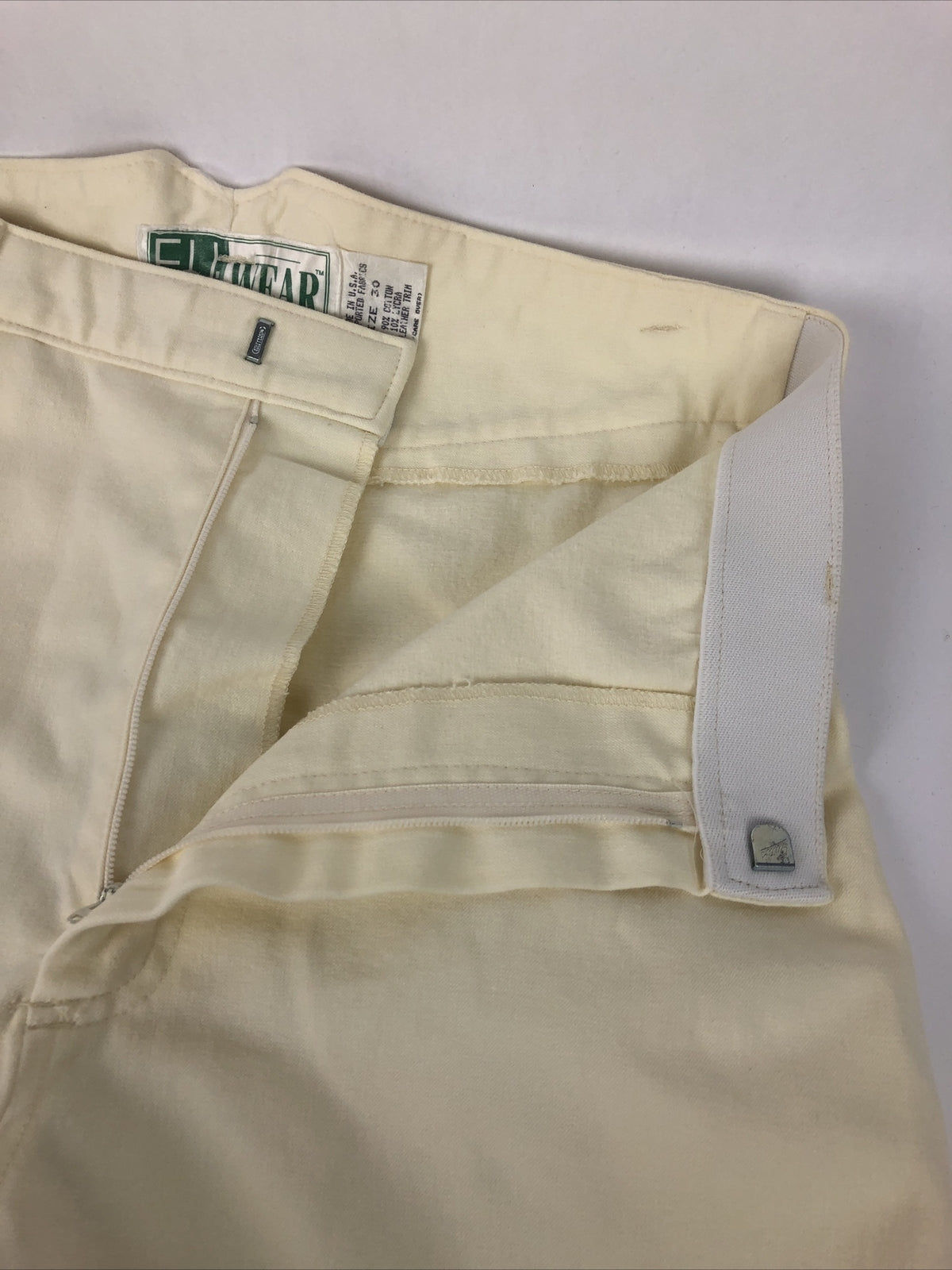 EQUI Wear Women’s Leather Knee Patch Breech Riding Pants Equestrian Cream Sz 30