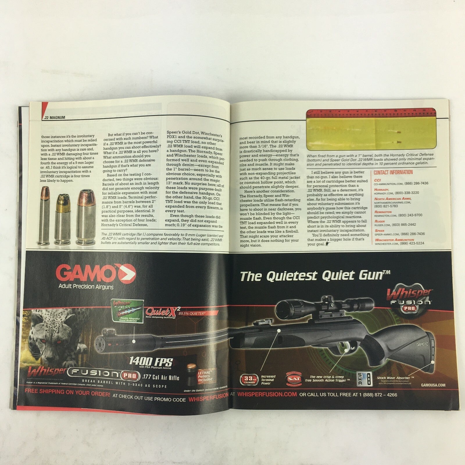 June 2013 American Rifleman Magazine The .22 Magnum For Self-Defense ? R1 M1911s
