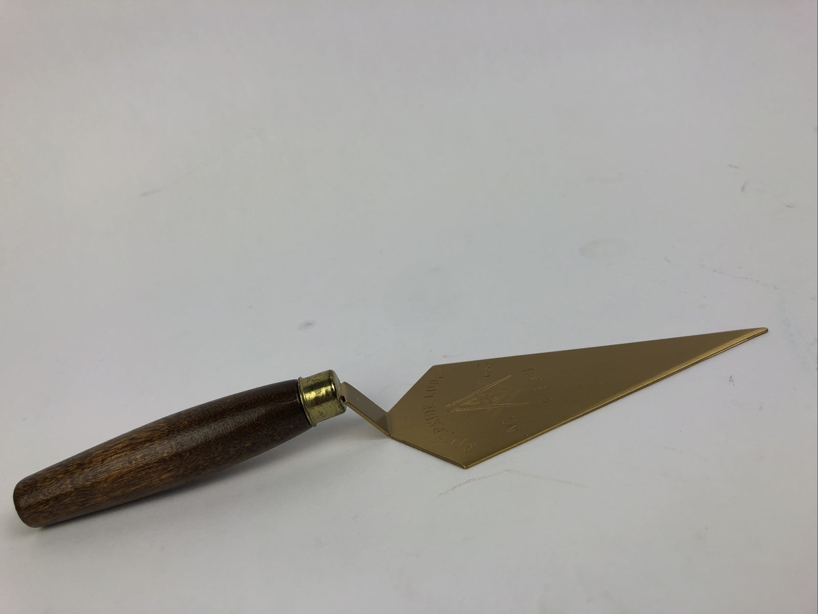 Masonic Trowel With Freemason Symbols 7 1/2" Wood Handle Riverside Lodge No. 635