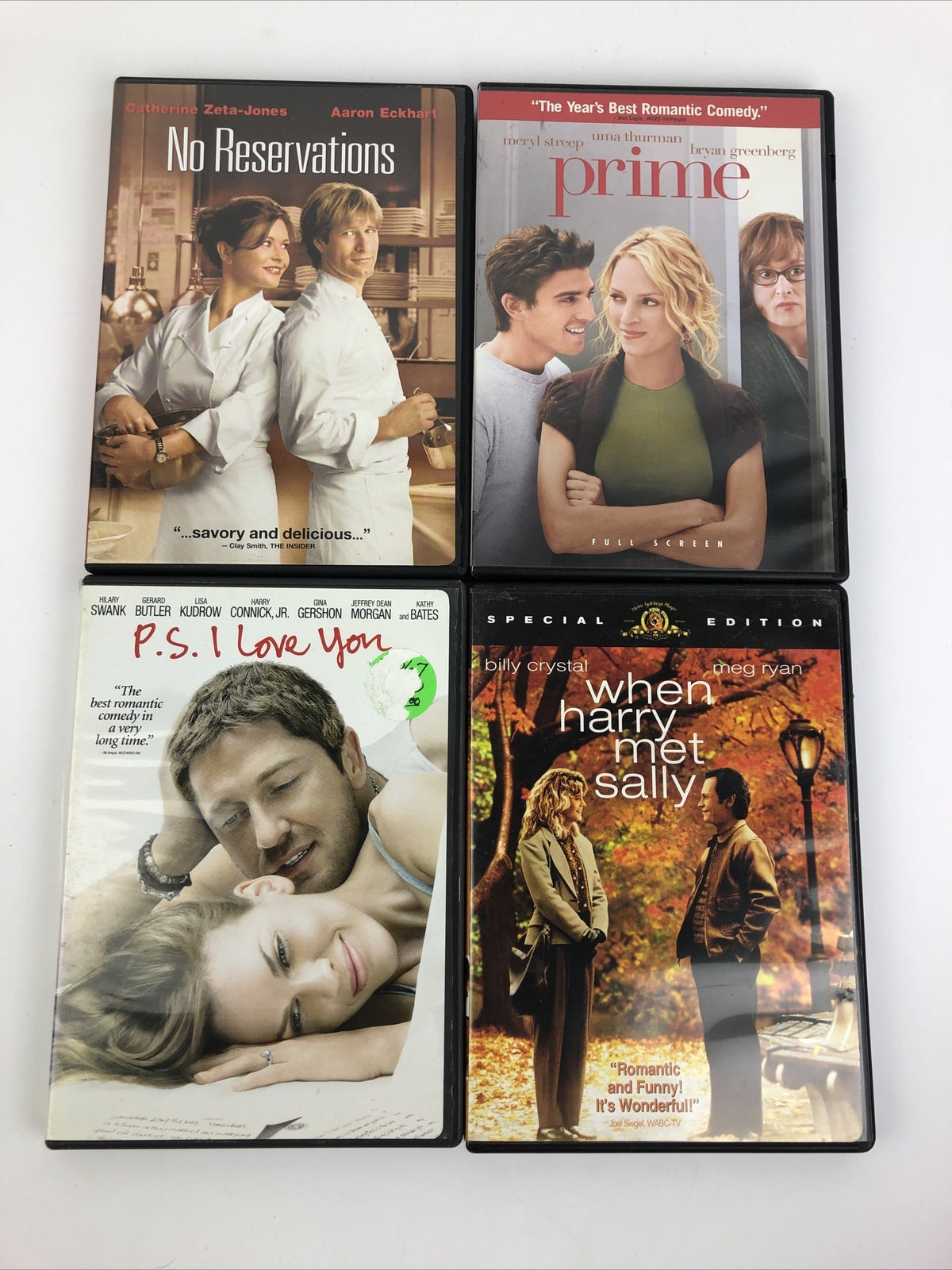 Lot Of 4 Romantic Comedy Movies On DVD Rom-Com - No Reservations - Prime -