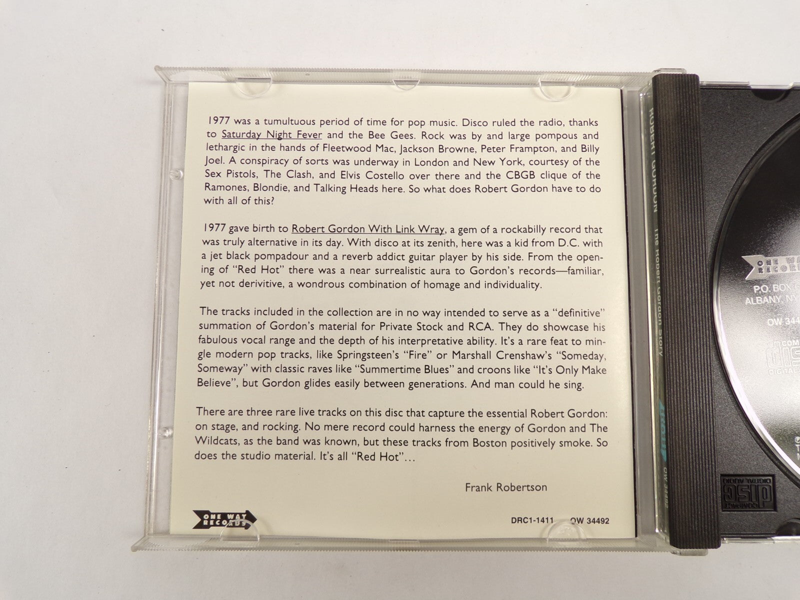 The Robert Gordon Story Black Slacks red Hot Fire CD#49