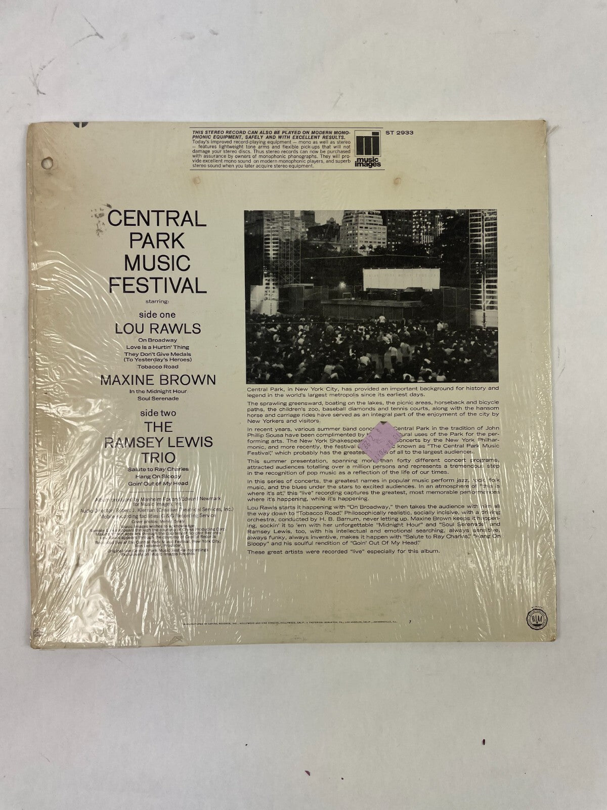 Central Park Music Festival Lou Rawls Ramsey Lewis Trio Maxine BrownVinyl Record