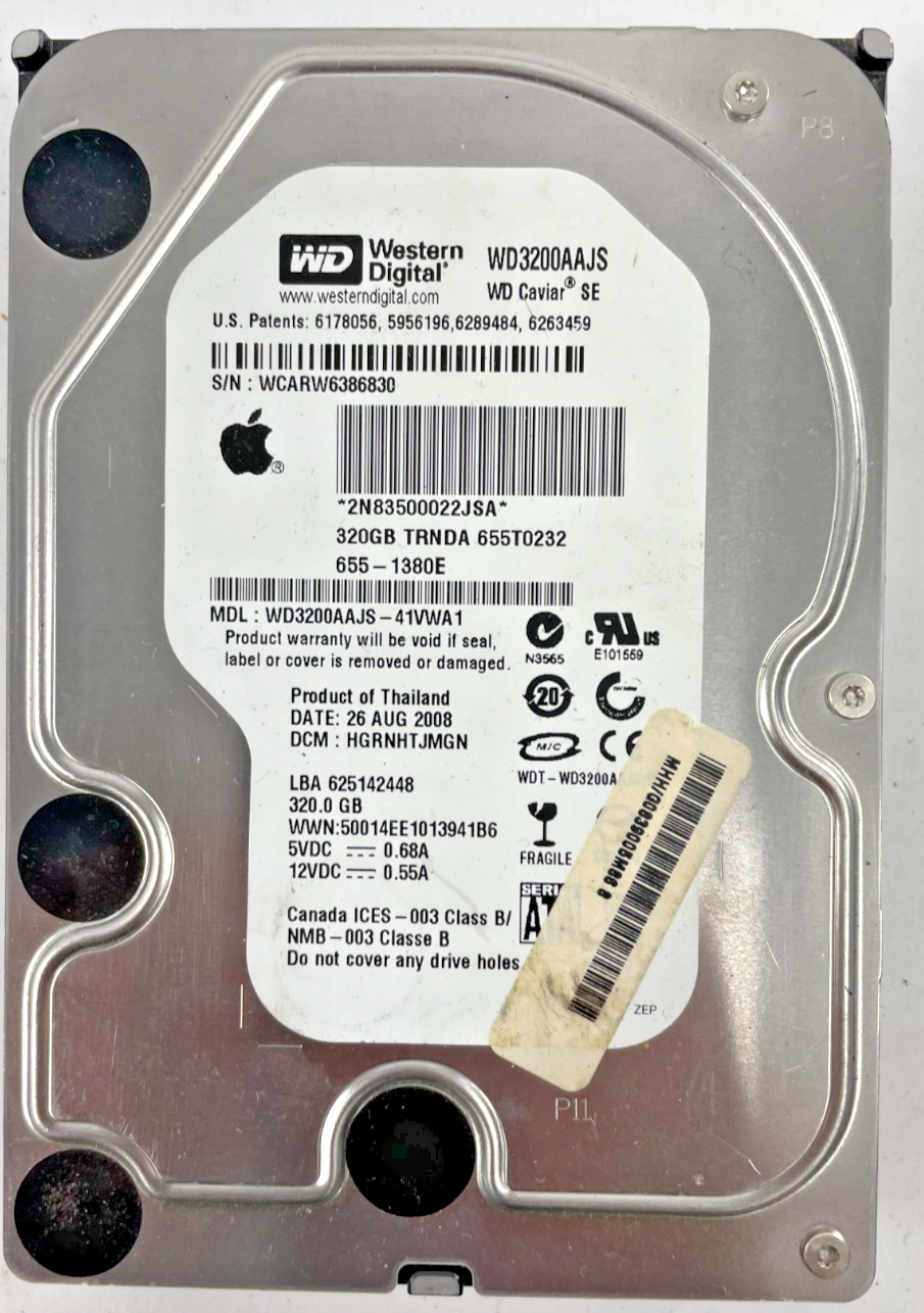 Western Digital WD3200AAJS 7200RPM SATA 320GB Internal Hard Drive Cache 8 MB