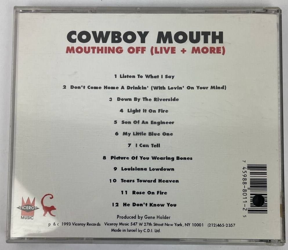 Cowboy Mouth * Mouthing Off (Live + More) (Audio CD, 1993, Viceroy Records) CD