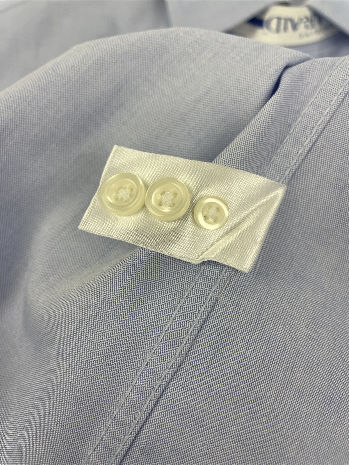 Neiman Marcus Dress Shirt Wrinkle Free 80s 2-Ply Cotton Mens15 34/35 Light Blue