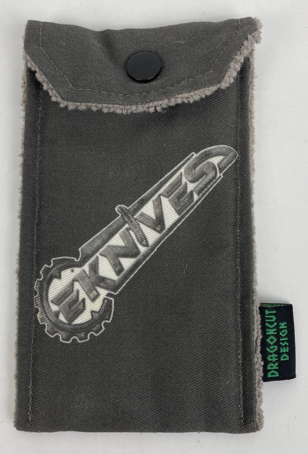 EKNIVES Knife Snap Button Pouch Microfiber Lined Molon Labe Logo 6" x 3" RARE