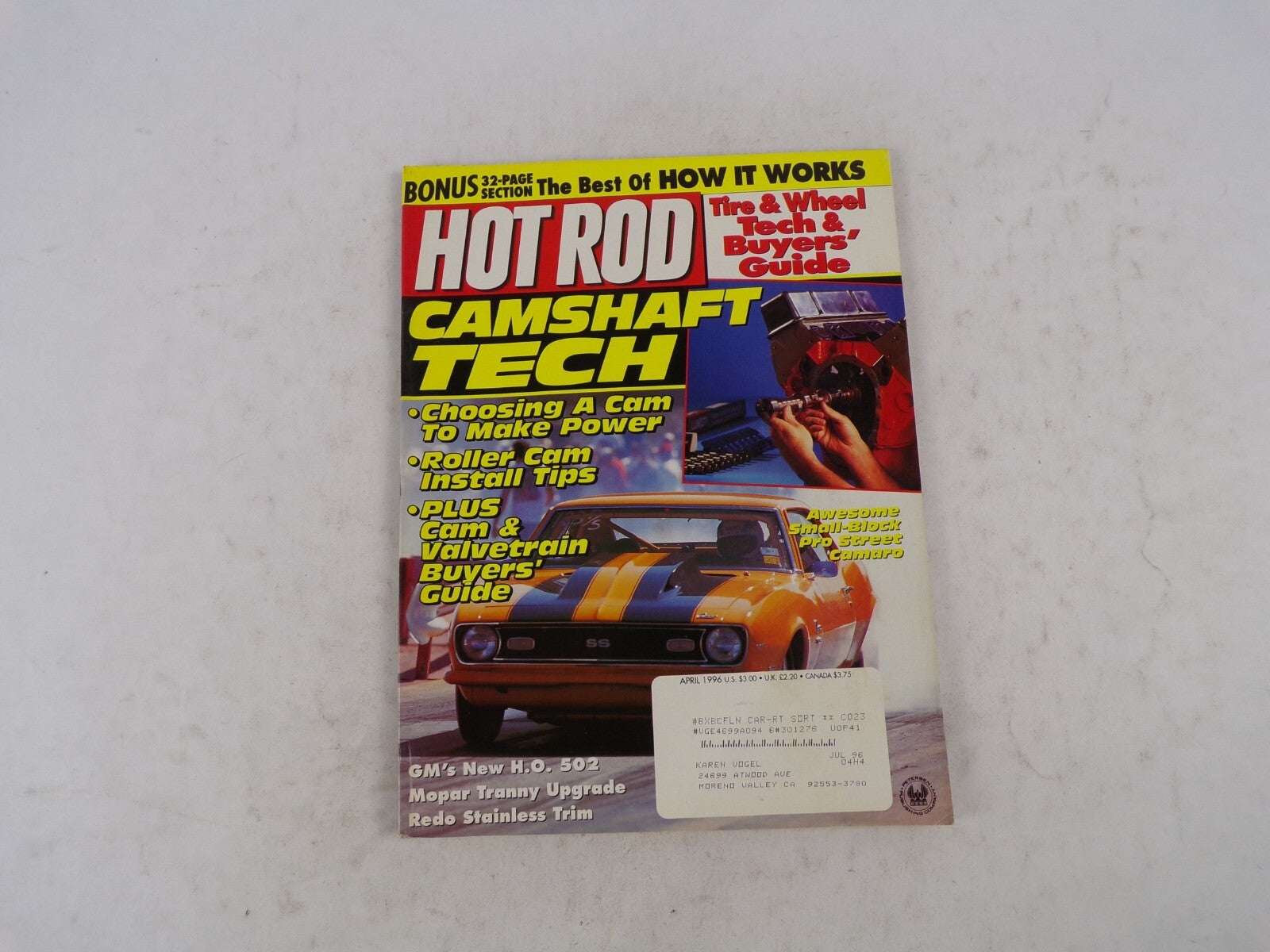 April 1996 Hot Rod Camshaft Tech Bonus The Best Of How It Works Tire&Wheel Tech