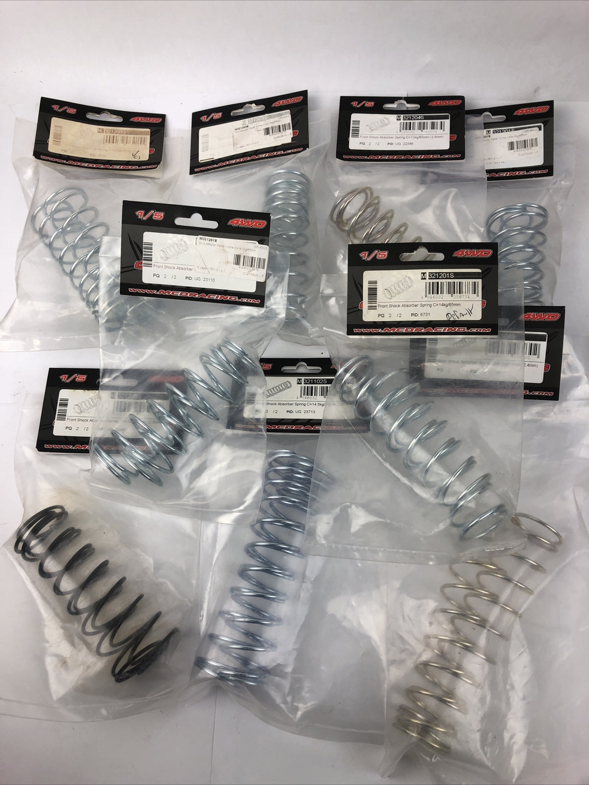 1/5 RC MCD Racing Shock Spring Lot of 9 Assorted Sizes Front and Back -LOOK