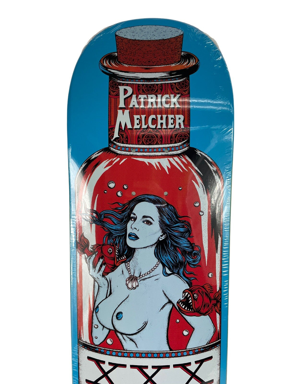 Patrick Melcher Mermaid BLUE Pro Death Skateboards 8.25 " Tapered Square FA Nose
