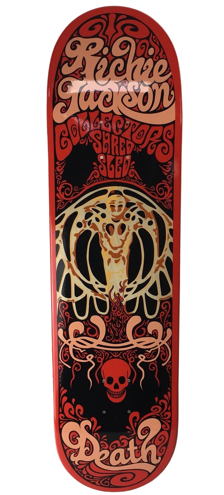 Death Skateboards Richie Jackson Pro 7.875-inch skateboard deck with grip tape and free shipping.