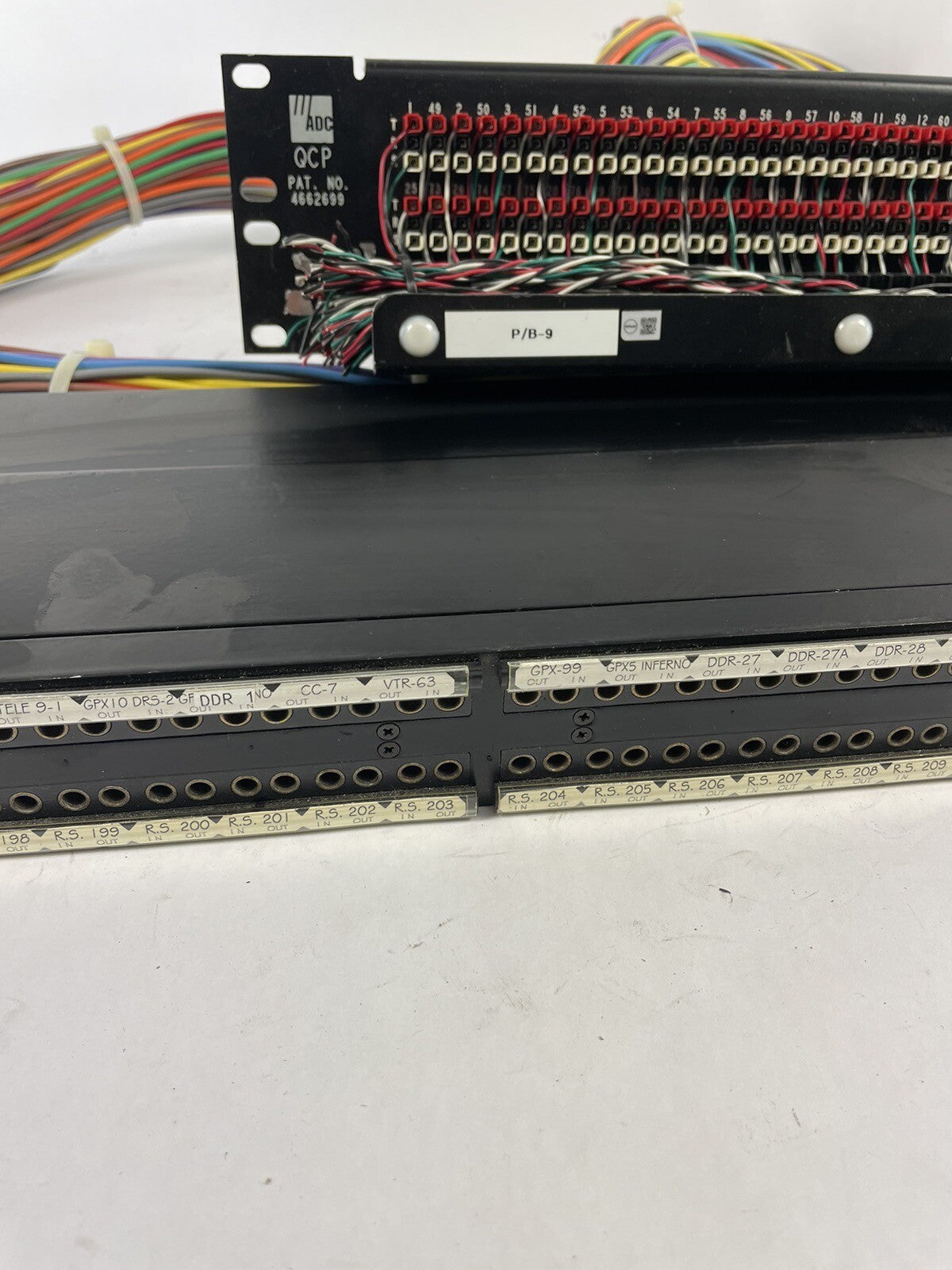 Bantam TT ADC 96 patchbay connected to ADC UP-96NMKII PPC RACKMOUNT Patchy PB9