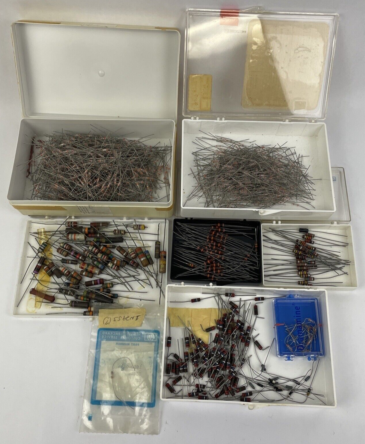 Lot of 2000 + Vintage Resistors Allen-Bradley Carbon Comp, Wirewound, Cement