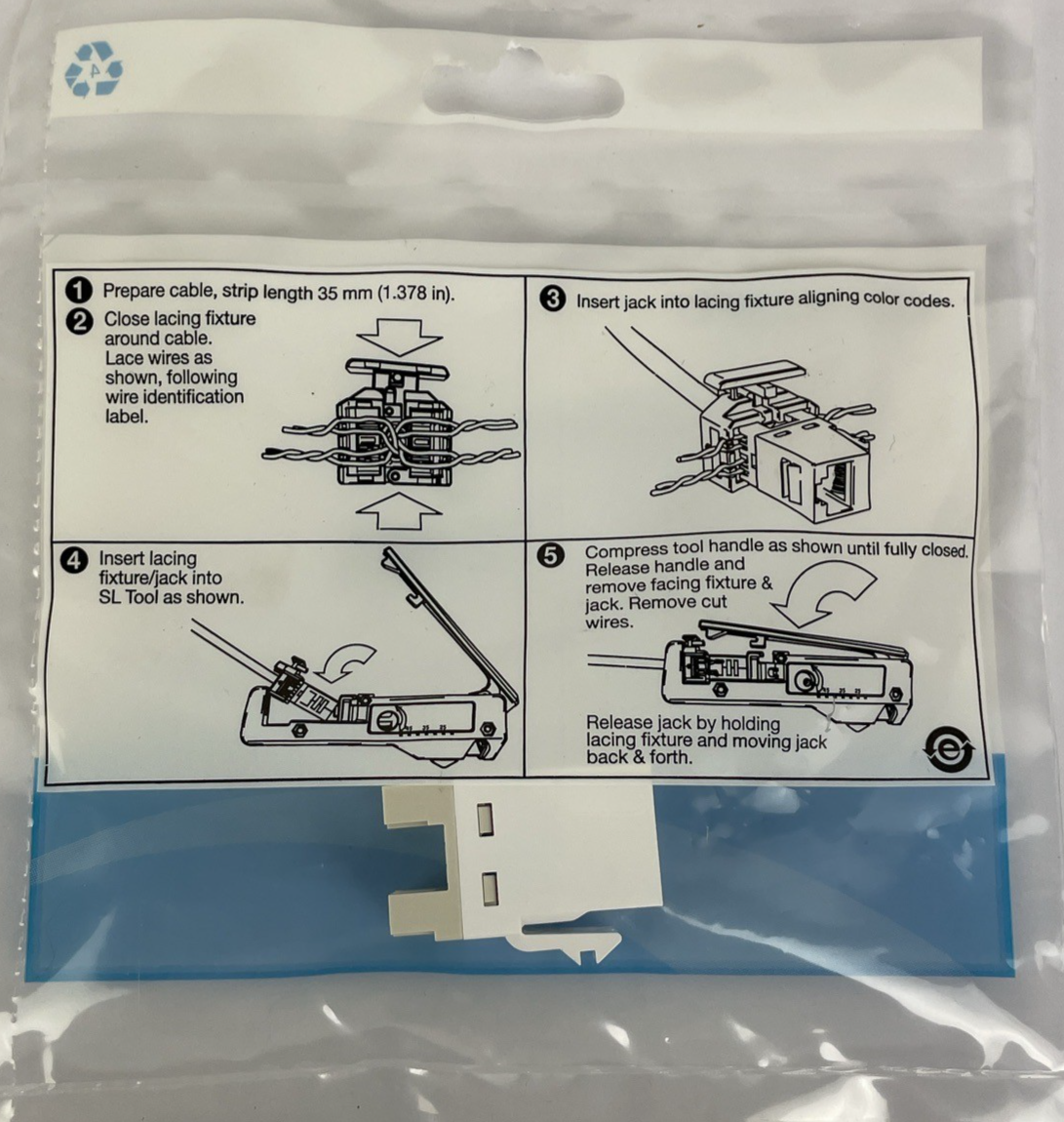 Lot of 25 x Commscope SL Series CAT3 RJ11 RJ14 RJ25 White Jack P/N: 1-1375192-3