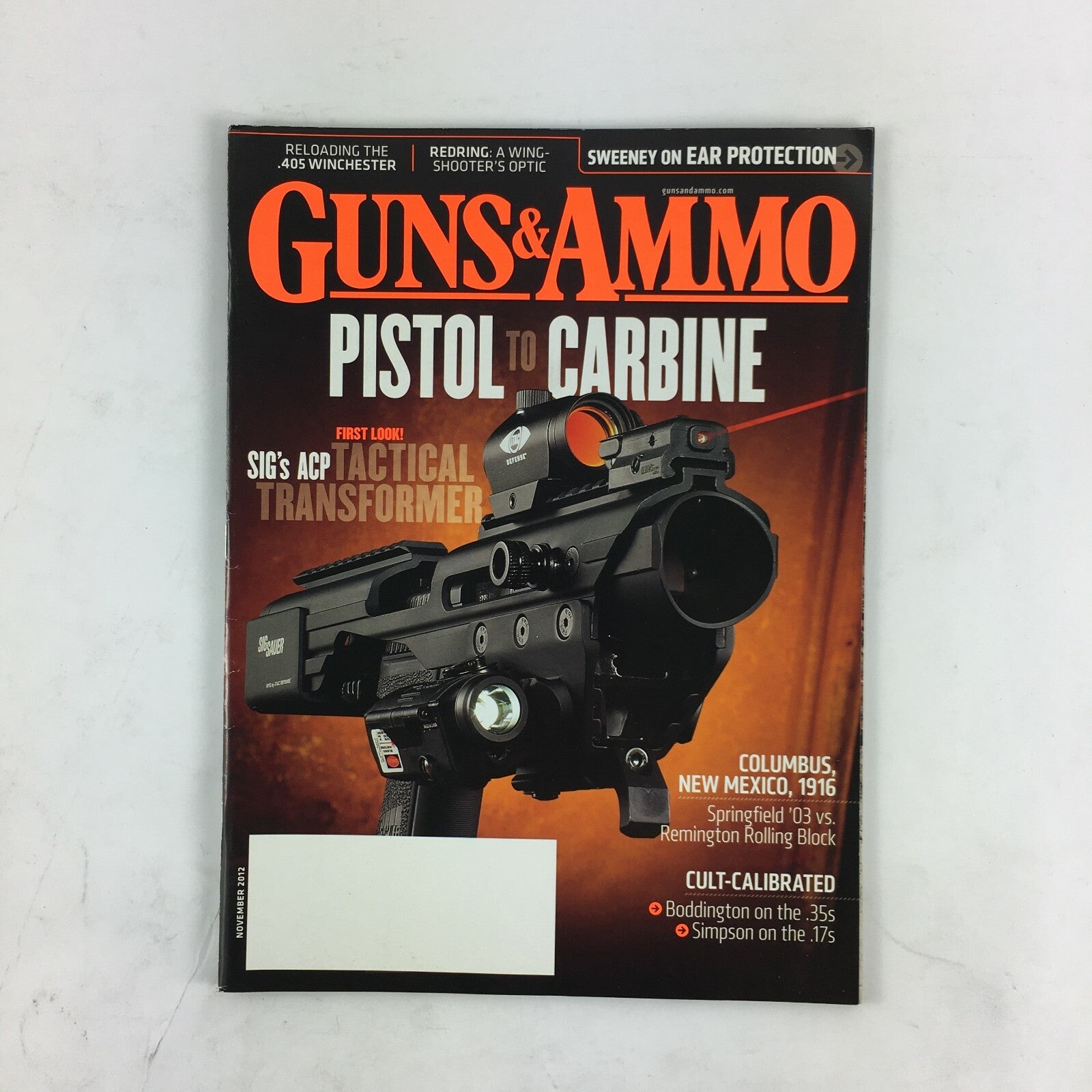 November 2012 Guns & Ammo Magazine Pistol To Carbine Springfield 03 Simpson .17s