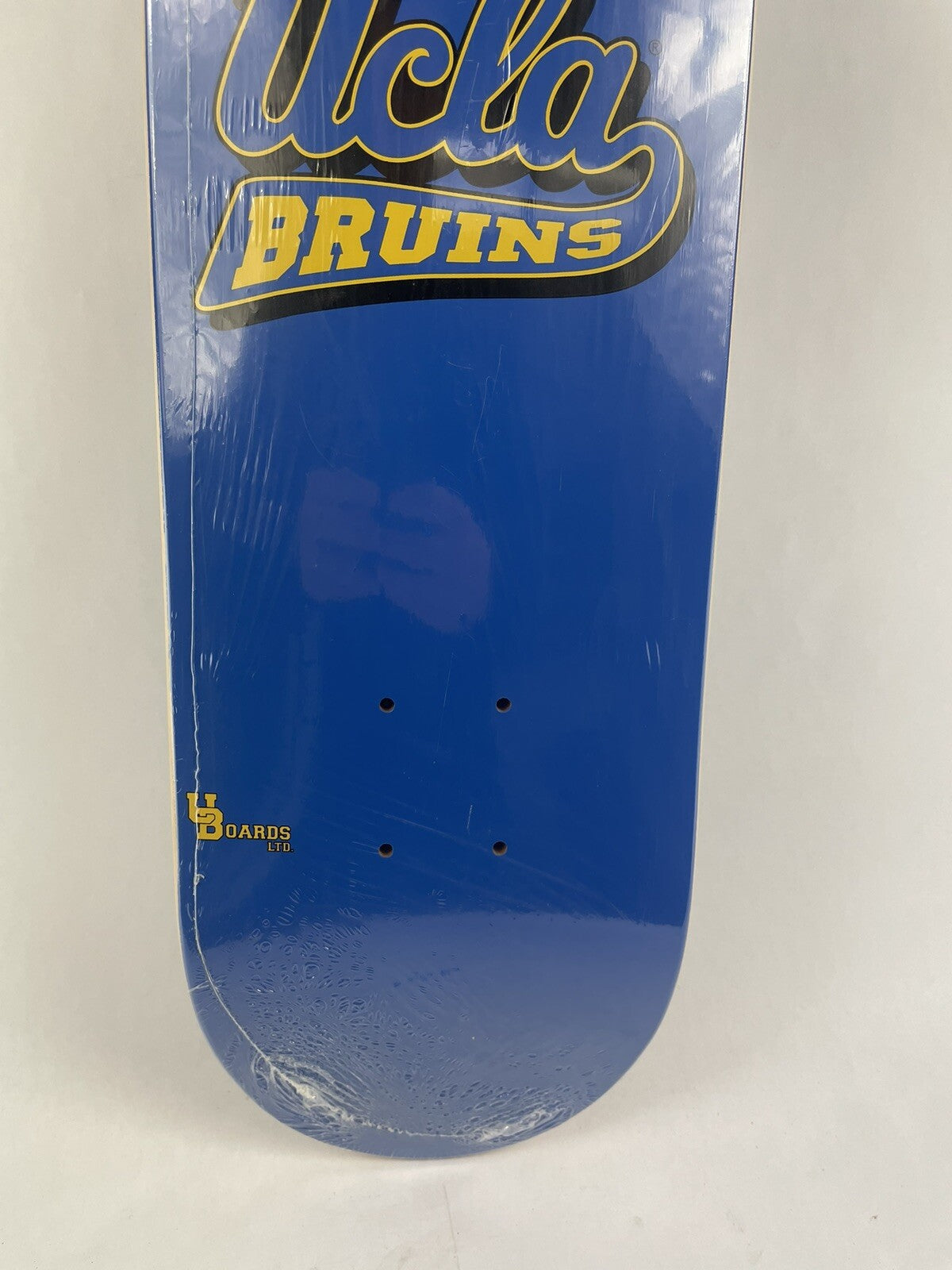 Rare UCLA Bruins 7.5 x 31-inch pre-gripped skateboard deck.