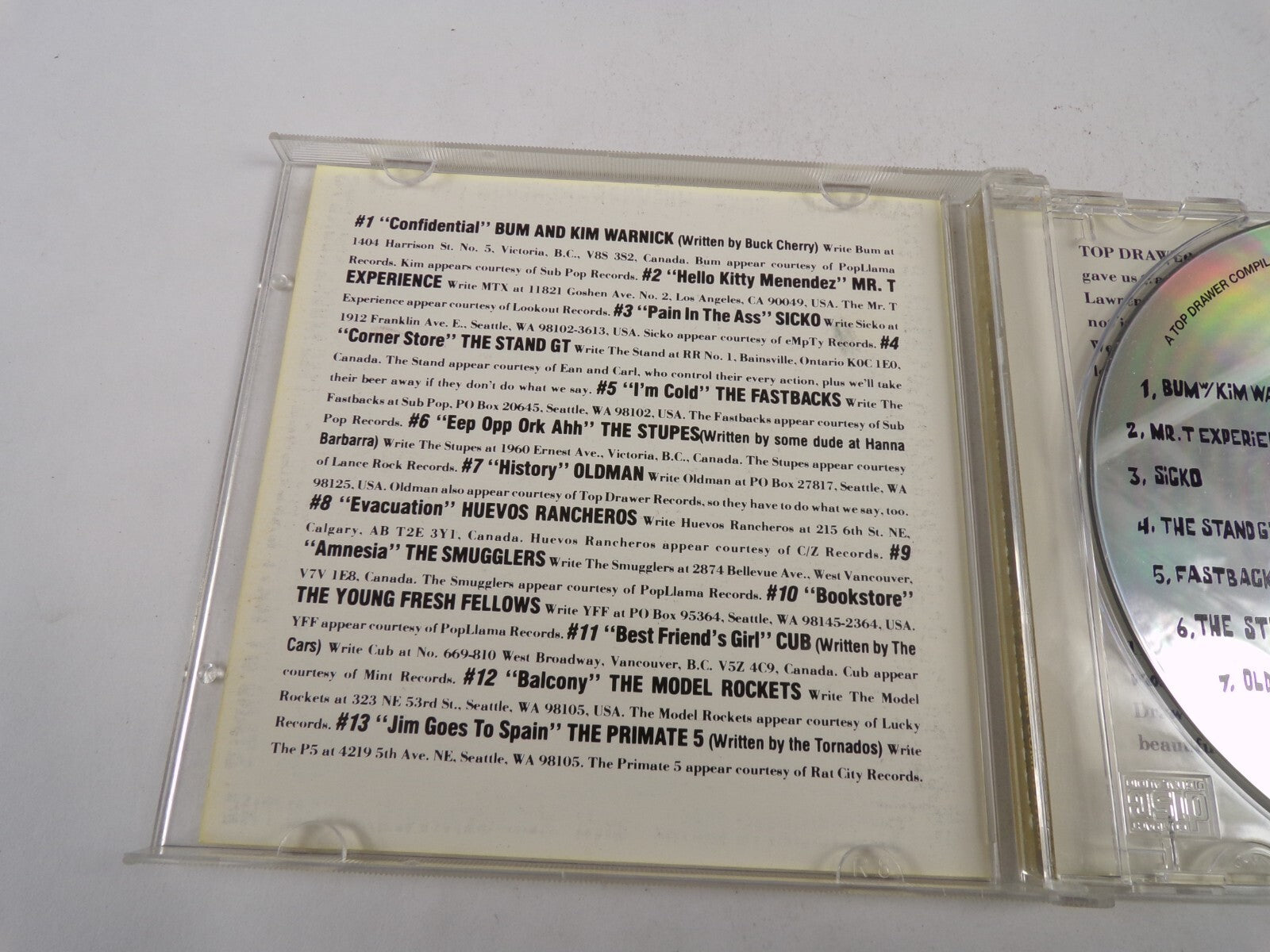A Top Drawer Compilation Bum Kim Warnick Mr. T Experience Sickd The StuppesCD#30
