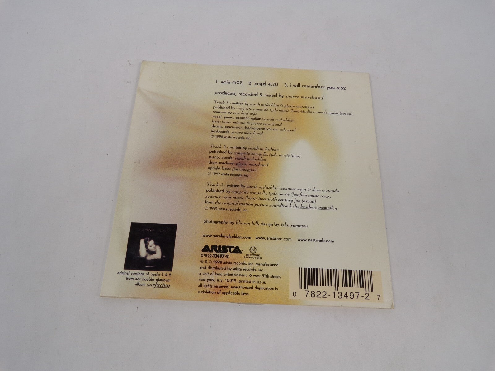 Saral Adia Angel I Will Remember You CD#63