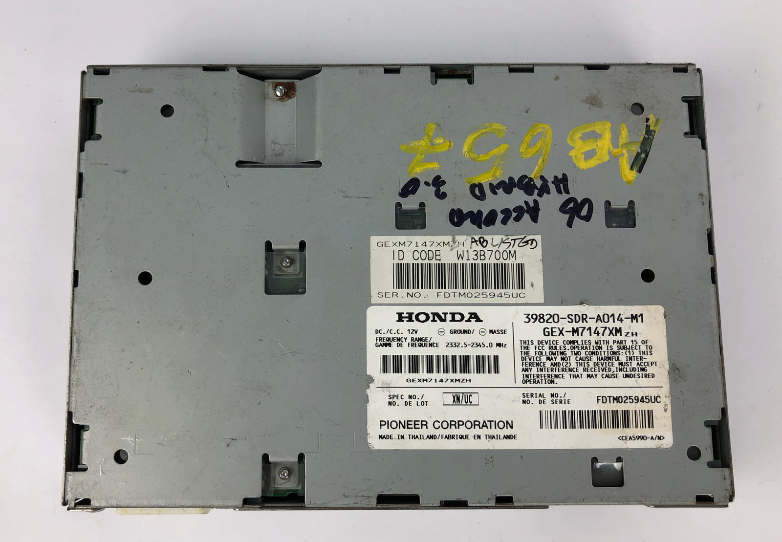 03-07 Honda Accord OEM Satellite XM radio receiver module # 39820-SDR-A012-M1
