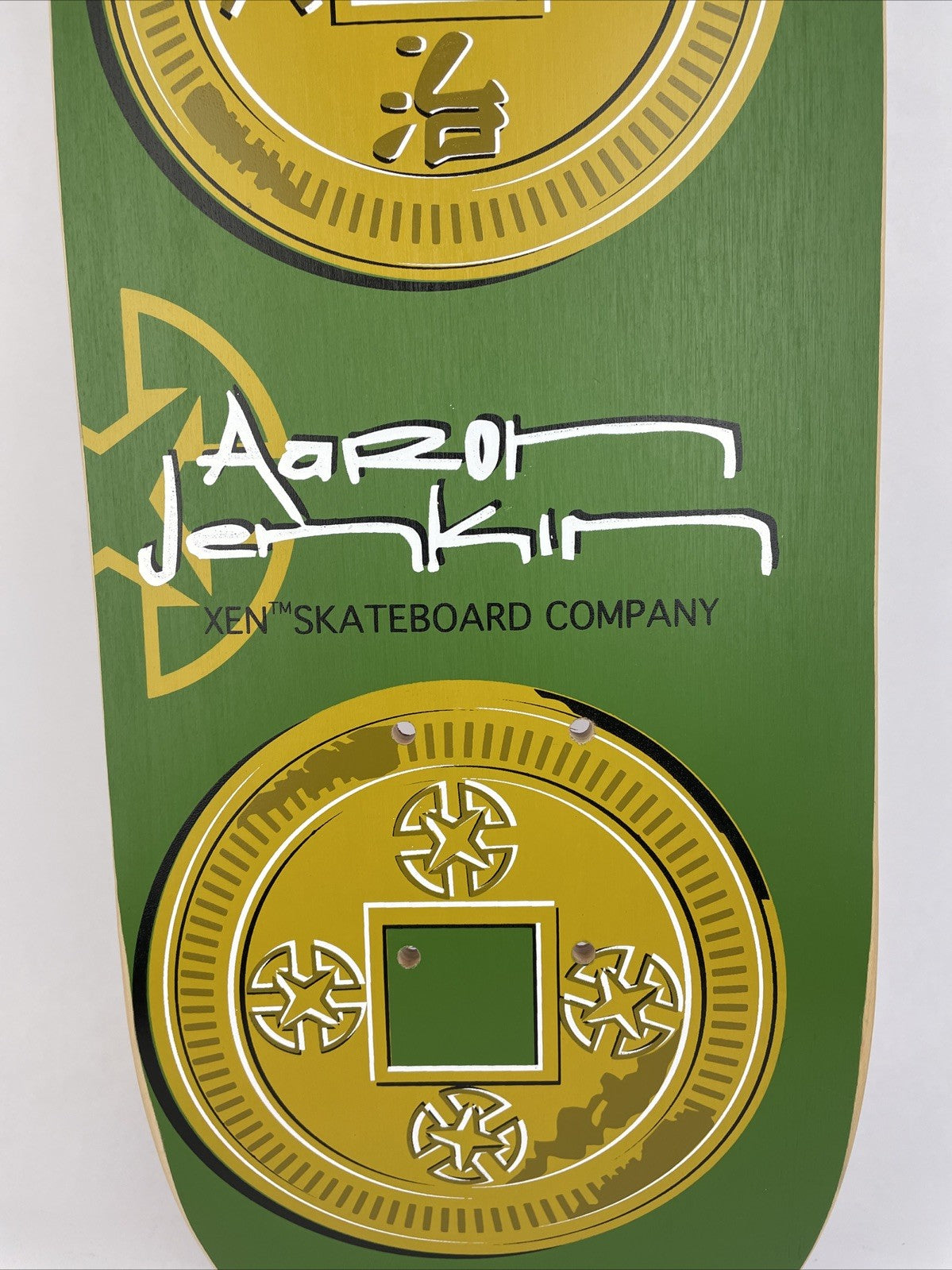VINTAGE 1990 Aaron Jenkin Xen Skateboards Deck Screened - Andrew Mapstone