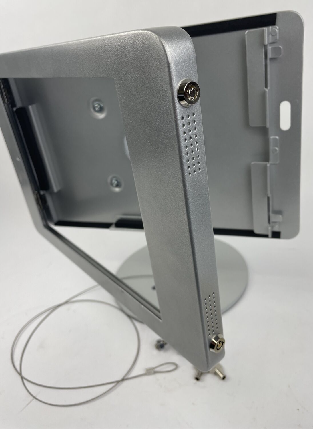 Lot of 3 x Silver DISPLAYS2GO ANTI-THEFT IPAD PRO DESK STAND w Mounting Hardware