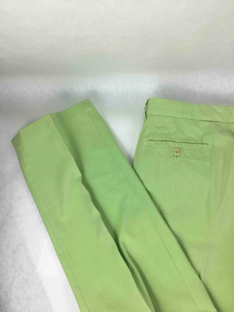 Peter Hadley Mens Pants Light Green Flat Front Pockets Zip 100% Trousers 44x33