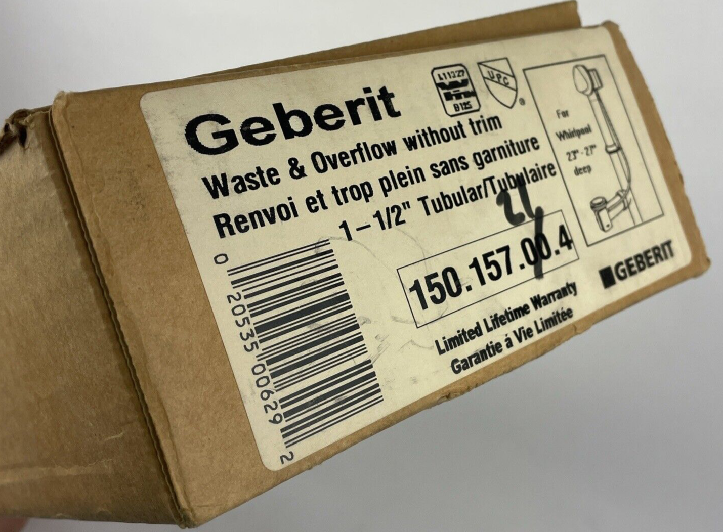 Geberit Push Control BWO Bath & Waste Overflow Chrome Finish 150.157.21.4 - LOOK