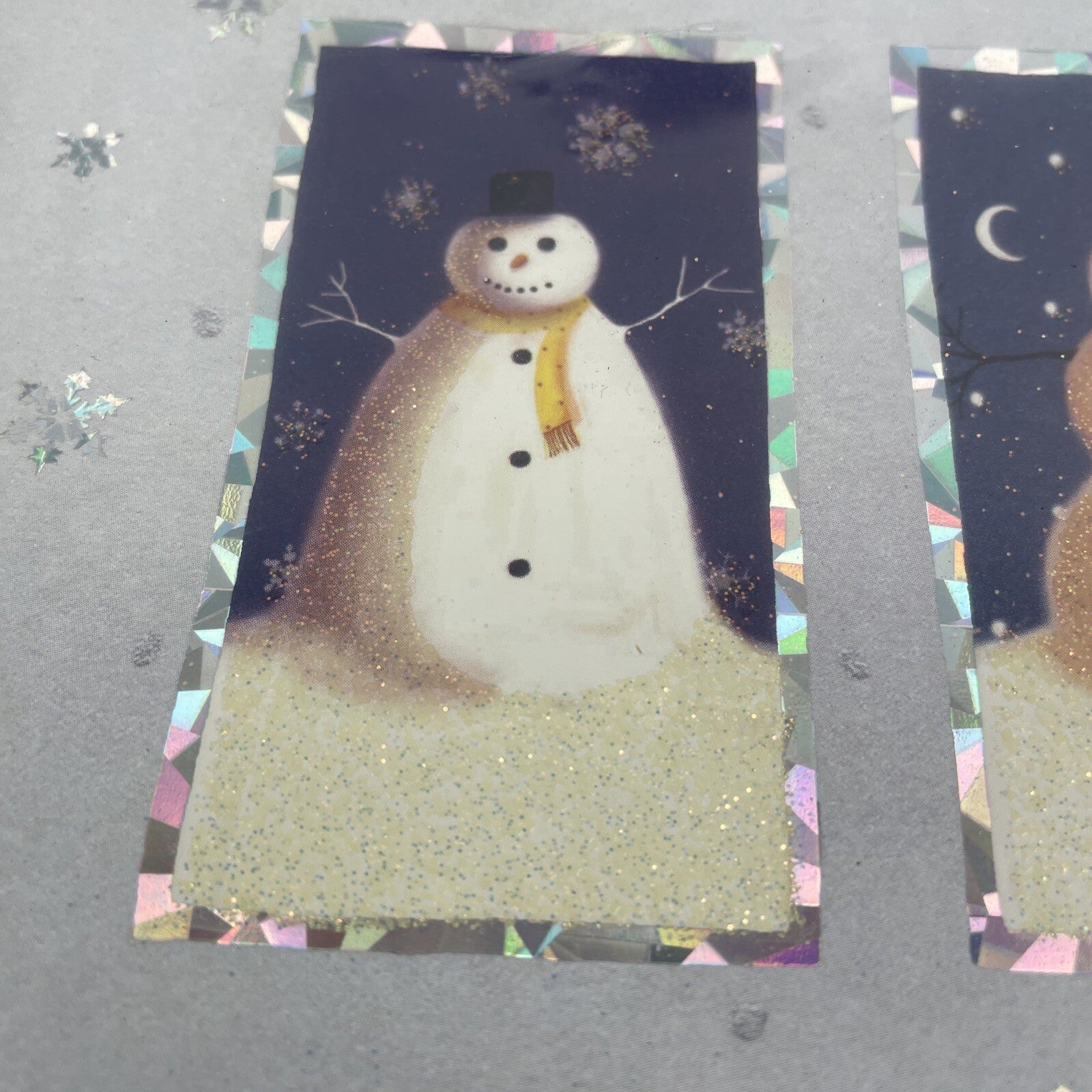The 3 Snowman Boxed Silver Foil Christmas Cards 42 Ct Envelopes Made In the USA
