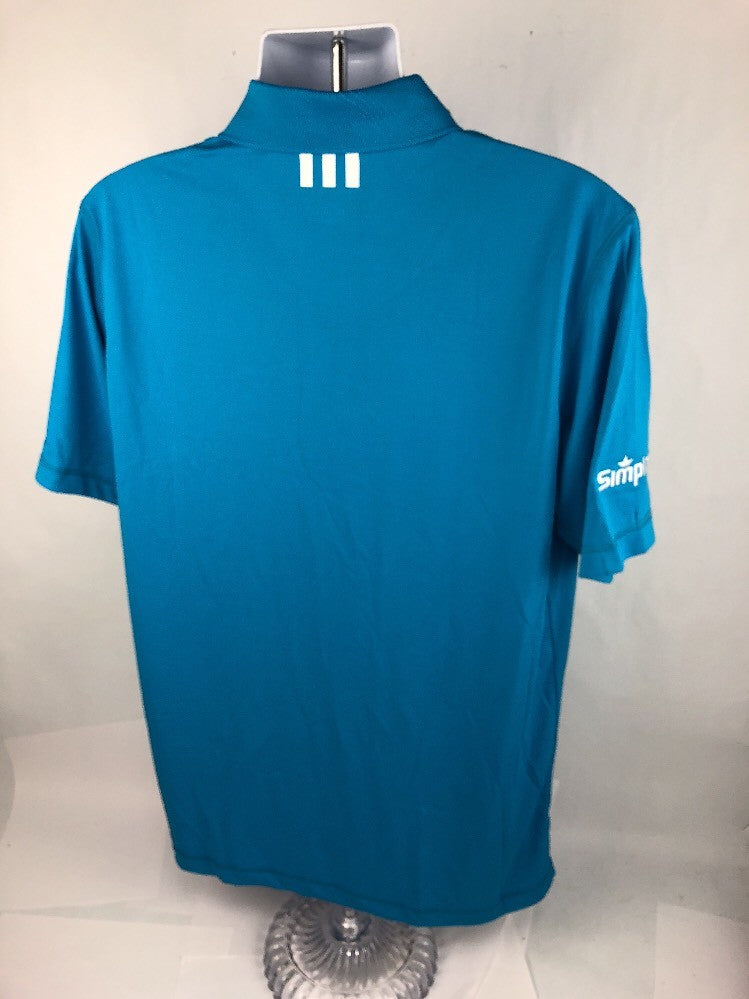 Adidas 0355 Golf Men's Puremotion polo shirt teal size large Torrey Pines