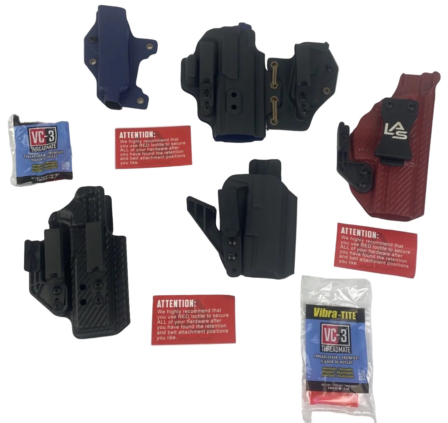 Lot of 5 x Graphite Kydex Gun Holster Pistol Concealed Carry Holster - Brand New