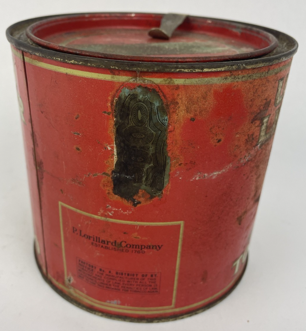 Vintage Empty Union Leader Smoking Tobacco Tin Can Louisville KY 14 Oz