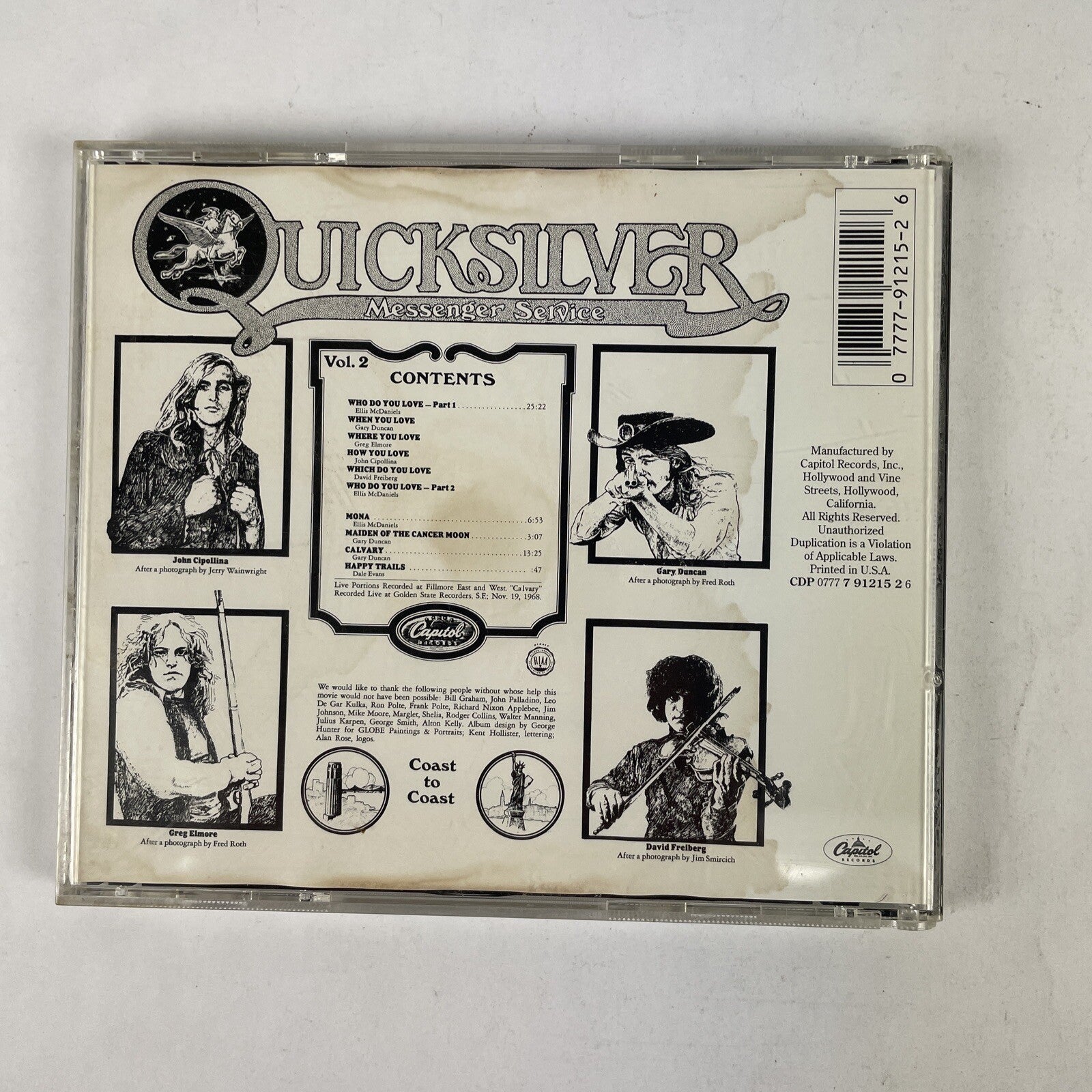 Quicksilver Messenger Service Happy Trails CD 1994 Capitol #29