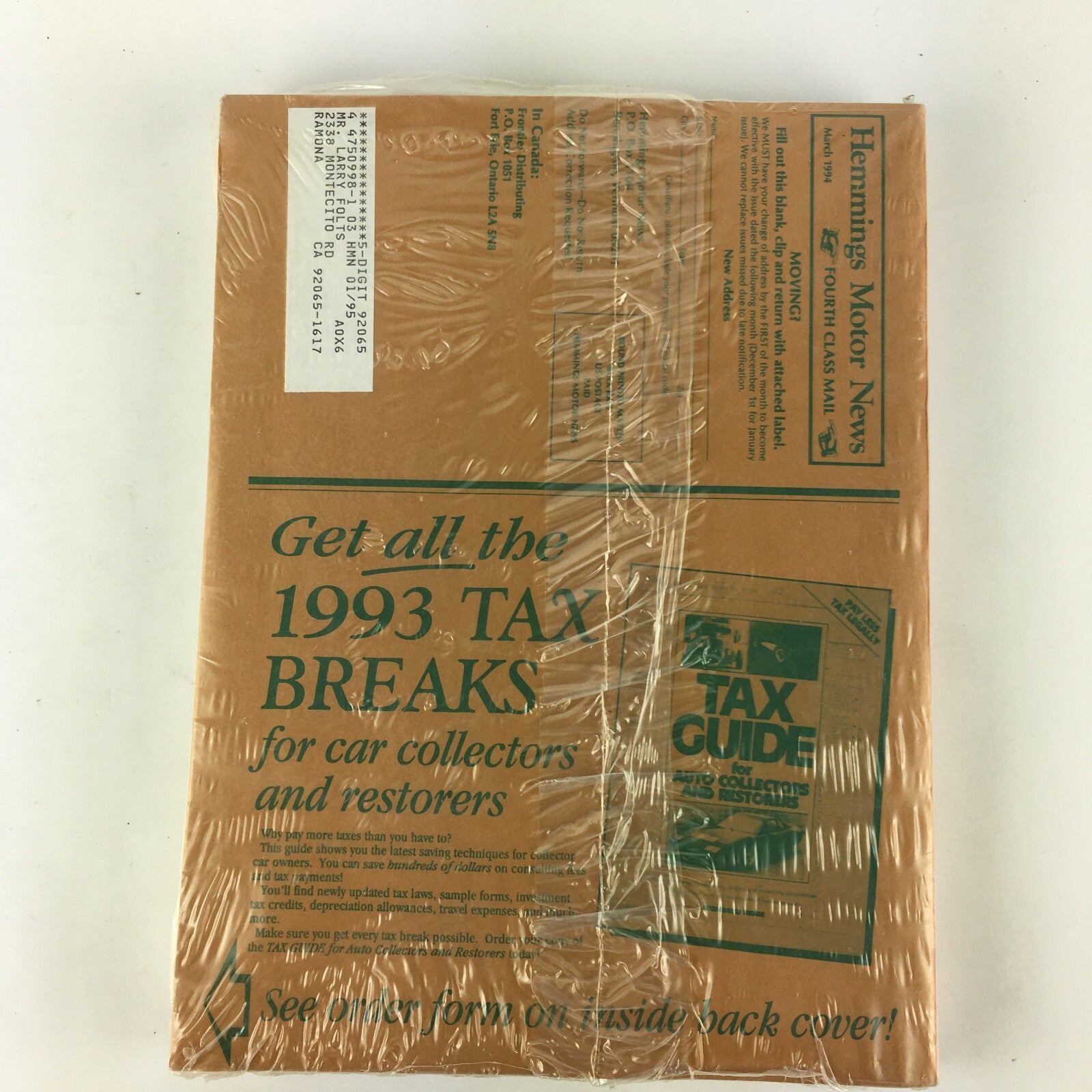 March 1994 Coker Tire Magazine Antique and Classic Tires 1994 Catalog