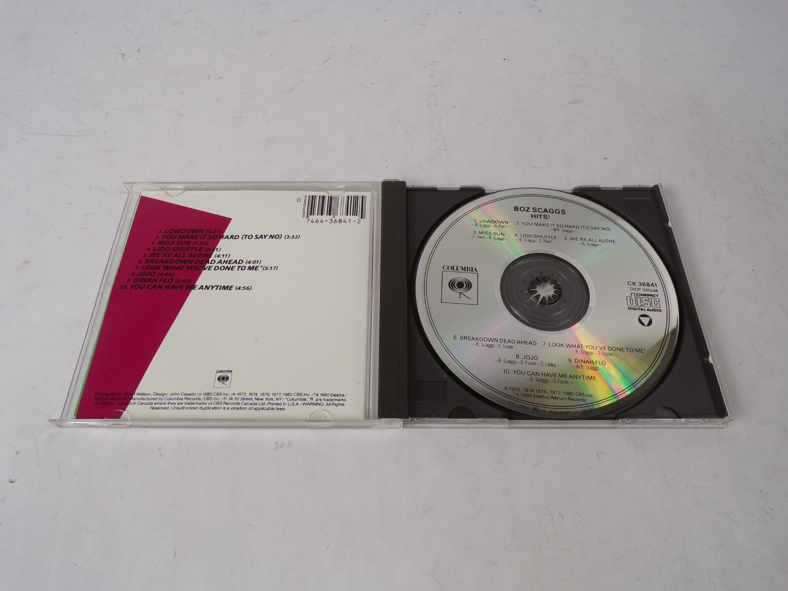 Boz Scaggs Hits! Lowdown You Make It So Hard Miss Sun Lido Shuffle We're CD#41