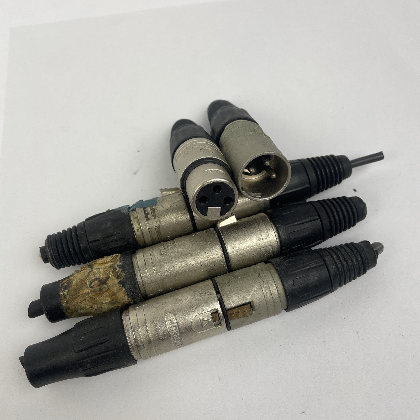 Lot of 4 x Male 4 x Female Neutrik 3 Pin XLR Mic Cable - LOOK