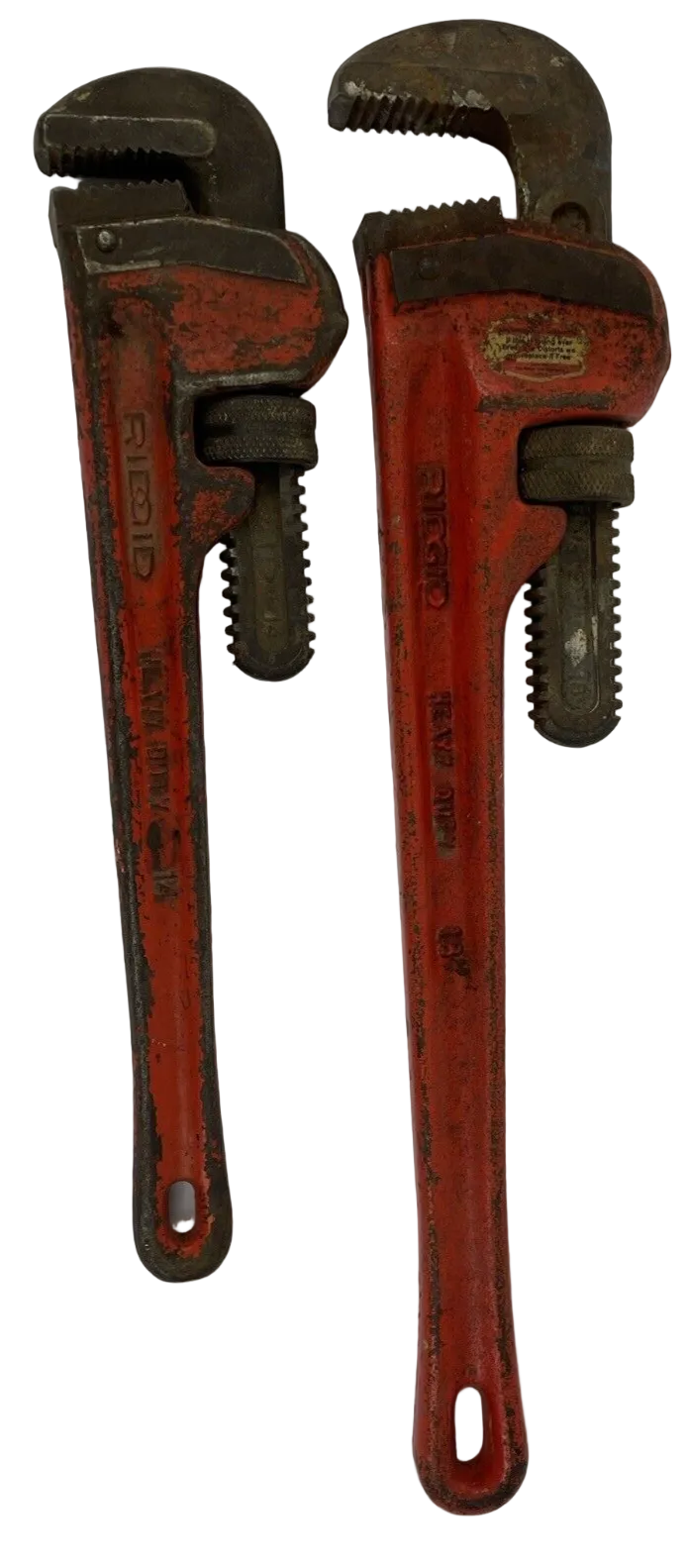 LOT Used Ridgid 18” & 14'' pipe wrenches Ridge Tool Co USA Vintage Tool Lot VGC