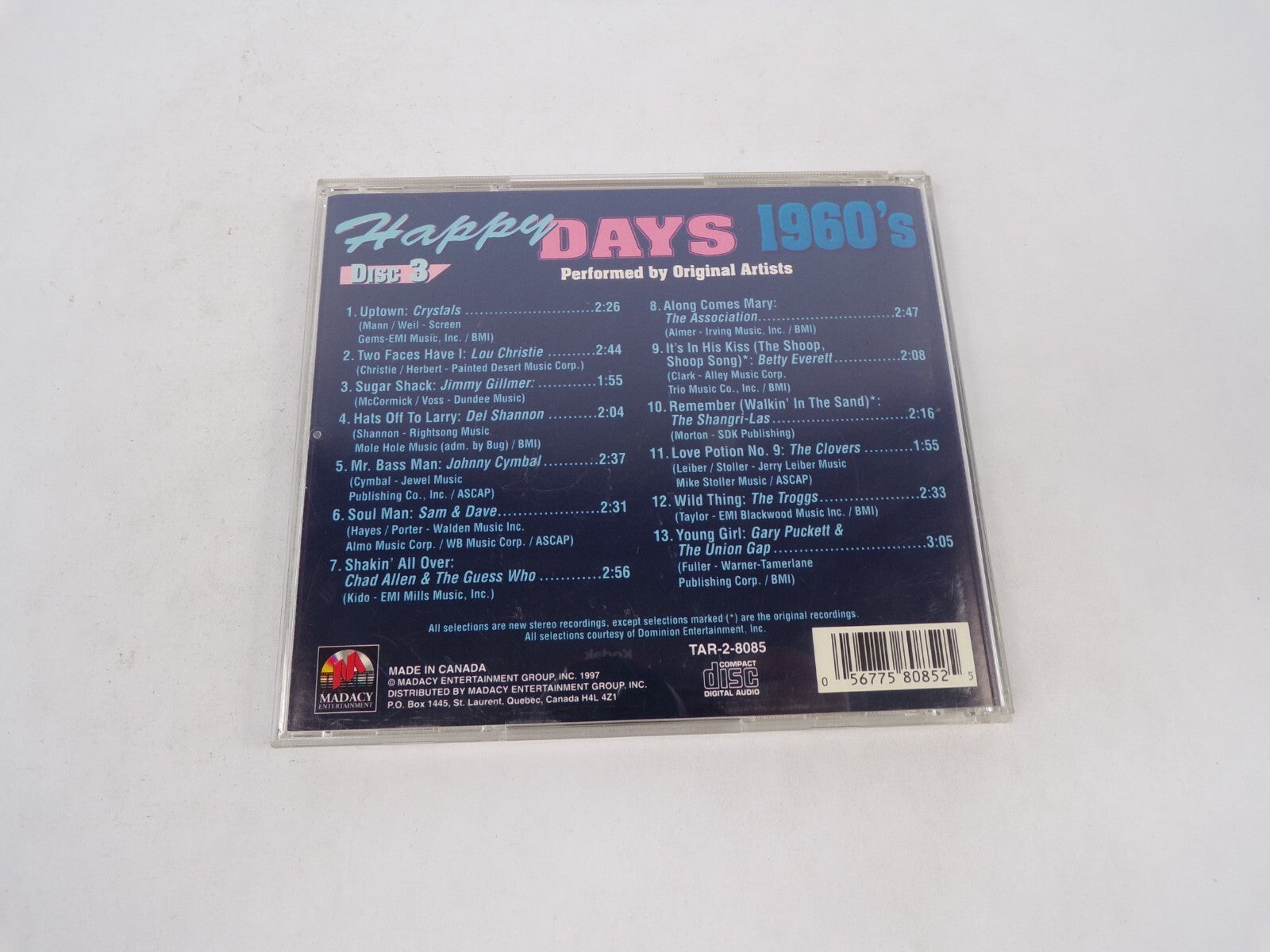 Happy Days Performed By Original Artists Uptown: Crystals Two Faces Have I:CD#71