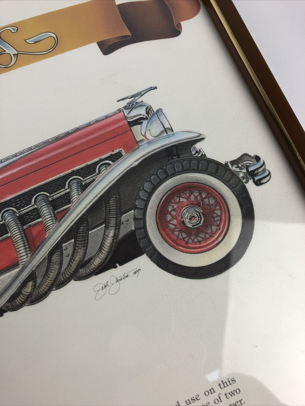 Framed Duesenberg Roadster- Straight 8 Automemories Art Print Fast Free Ship