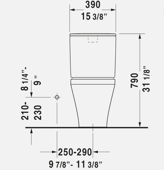 Duravit 216001 00 85 White Durastyle Elongated Toilet Bowl Only
