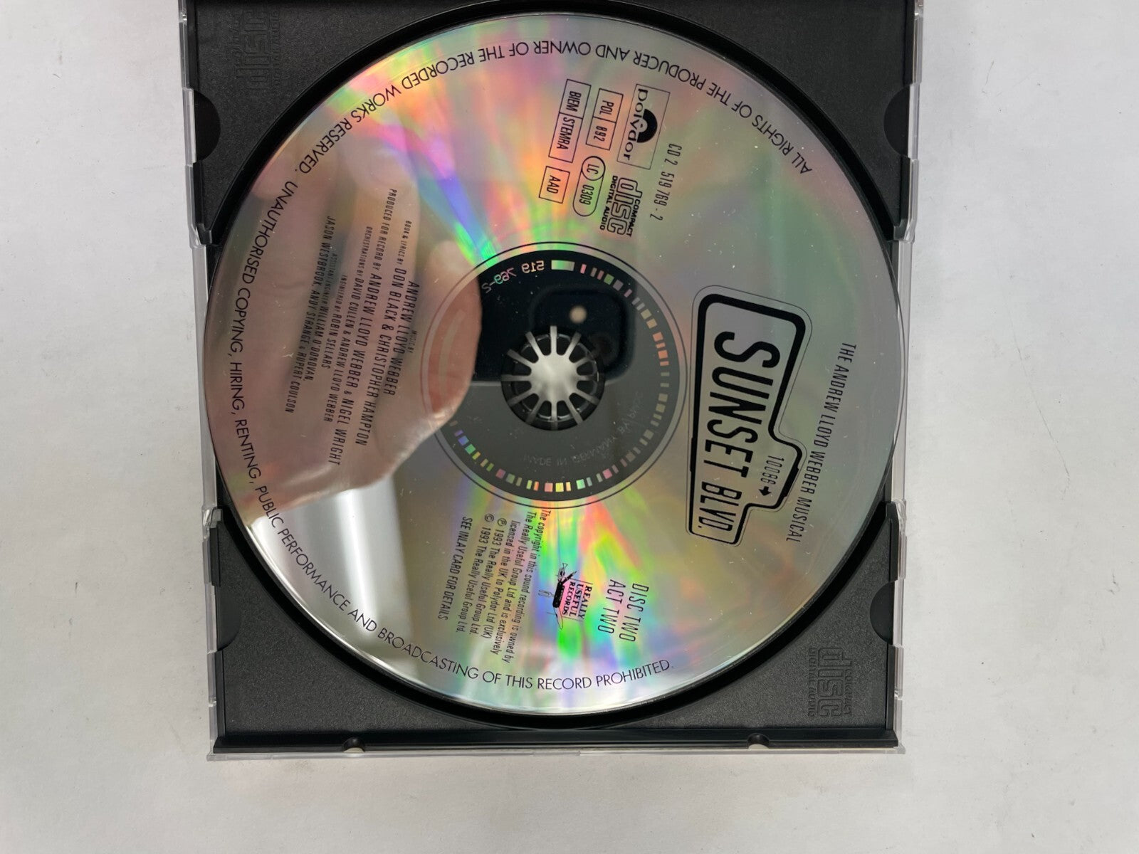 The Andrew Lloyd Webber Musical Sunset Blvd World Premiere Recording CD#72