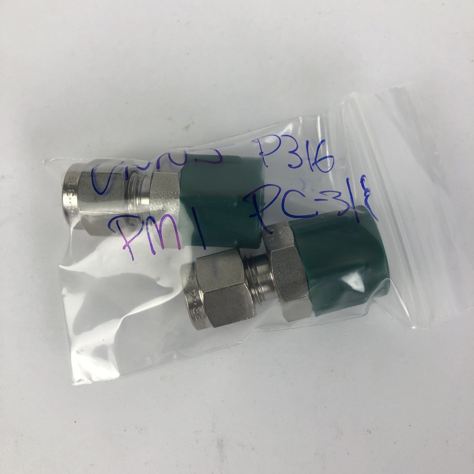 Lot of 2 Parker 4-316 MPI UNNJ P316 PMI PC-3/8 Male Connection - LOOK