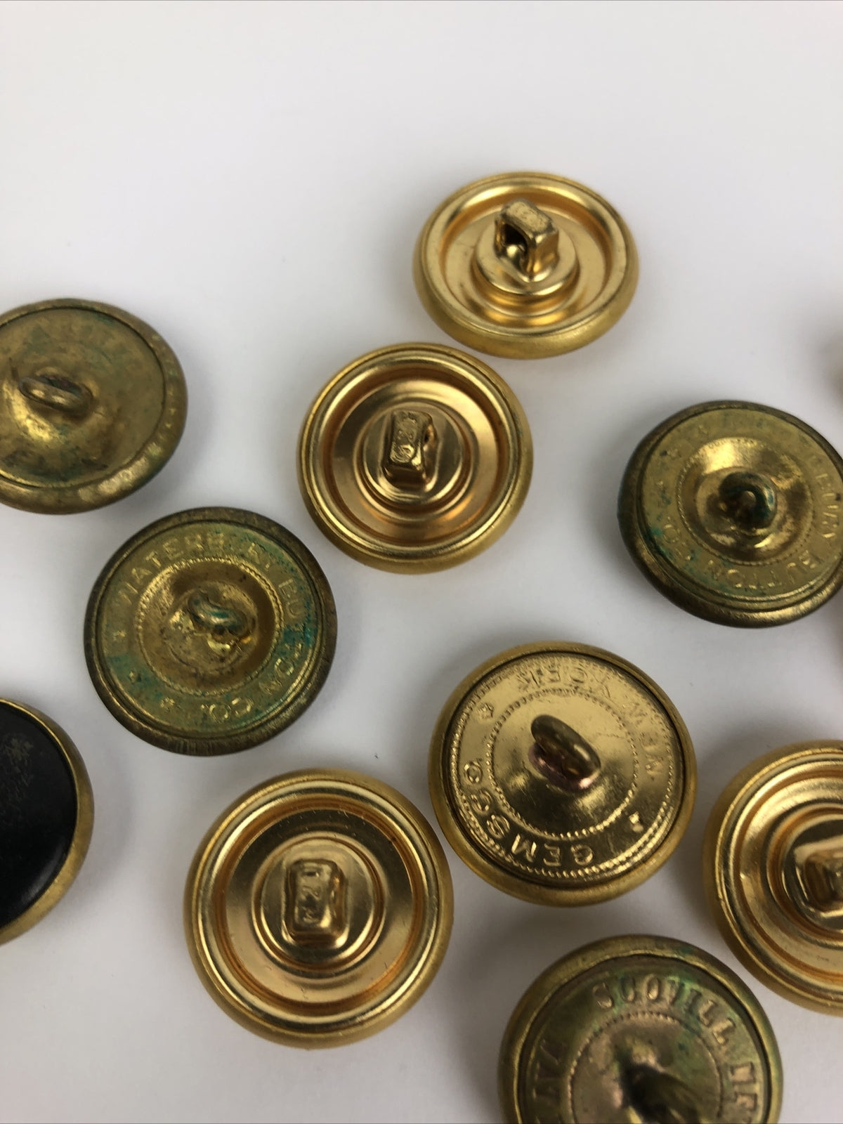 Vintage Mixed Lot of 12 Military US Army Dress Uniform Button WATERBURY CO. +