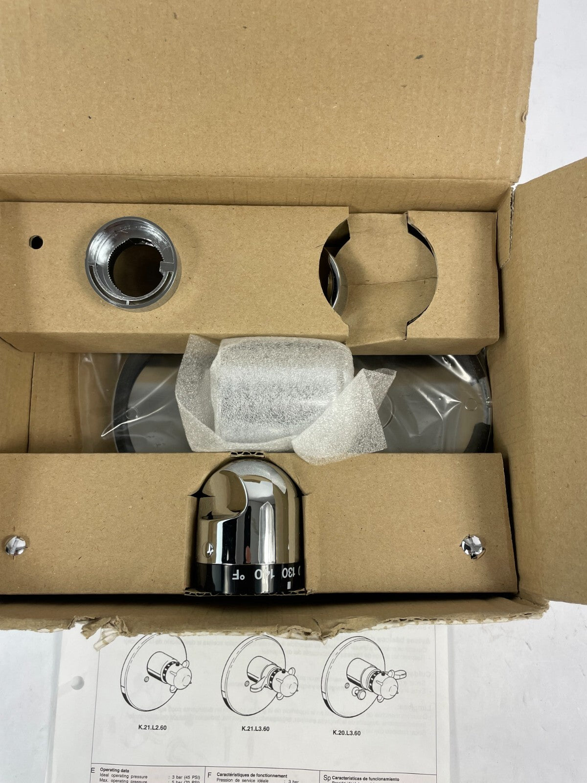 KWC Famoso thermostatic valve trim chrome finish