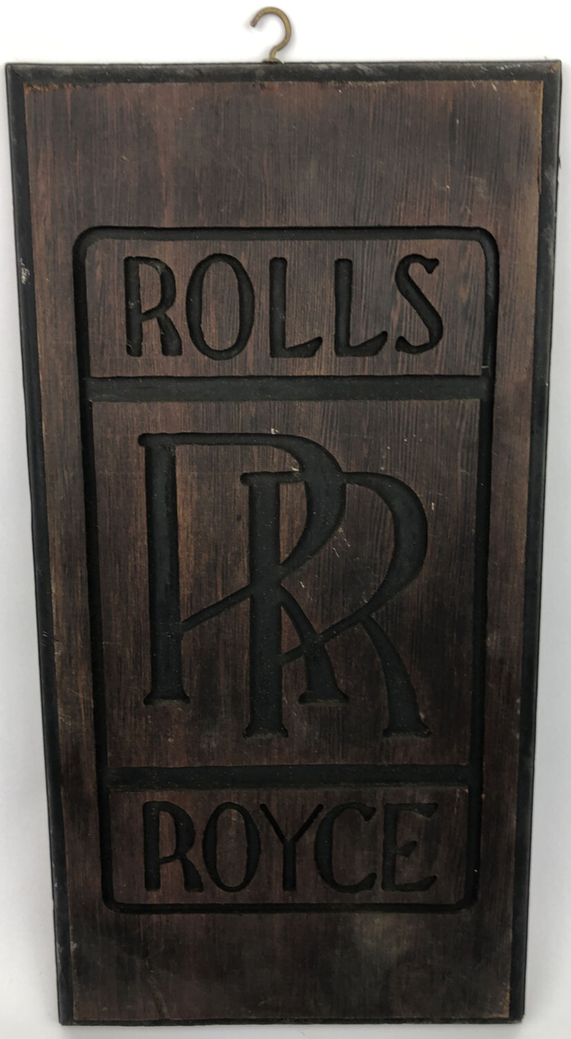 Rolls Royce Automobiles 18" x 9.25" Wood Wooden Garage Man Cave Sign - LOOK
