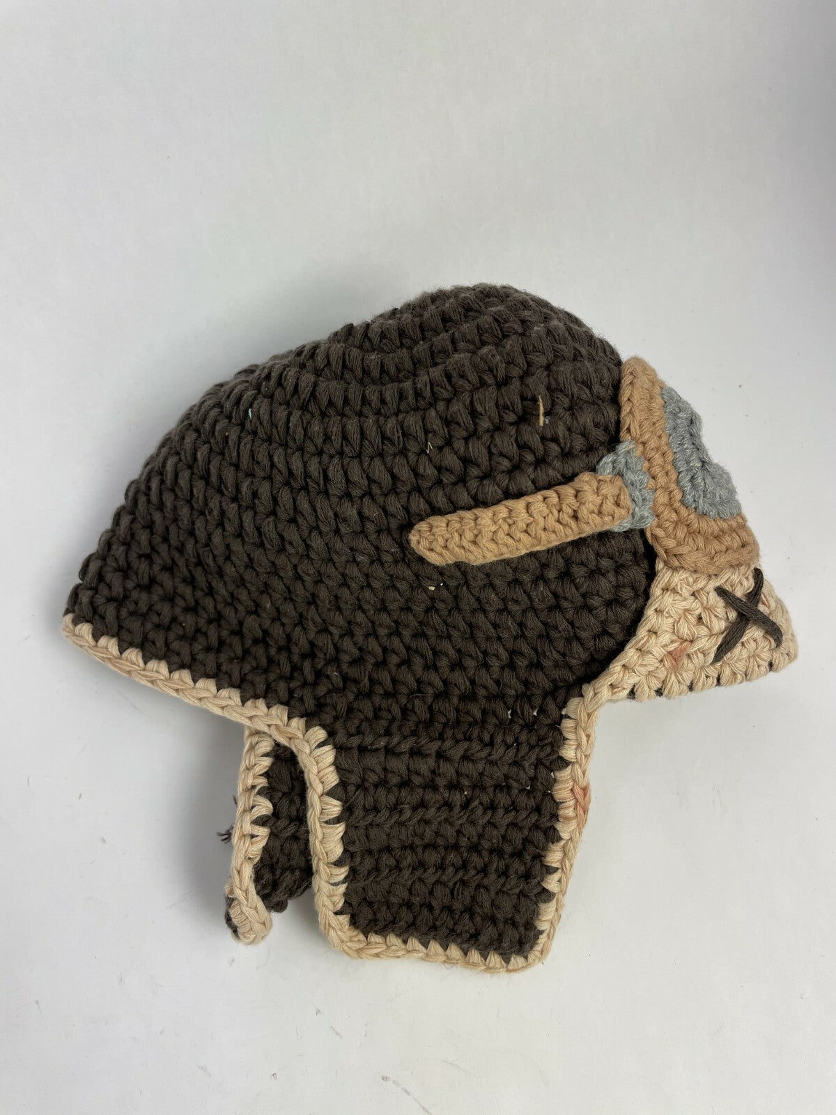 Wool Hat hand knitted baby aviator trapper style - Toddler 12-18 months